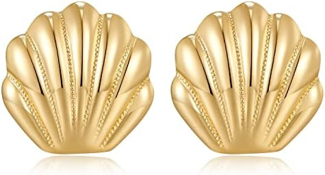 LILIE&WHITE Seashell Stud Earrings For Women Gold Earrings Seashore Earrings Nautical Jewelry For... | Amazon (US)