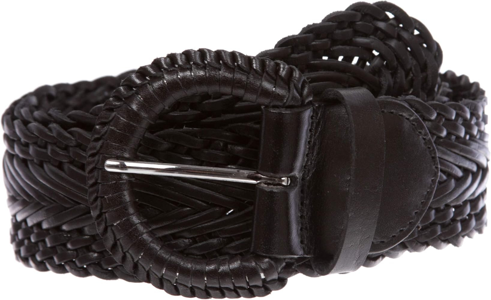 Women's 2" Wide Braided Woven Round Leather Belt | Amazon (US)