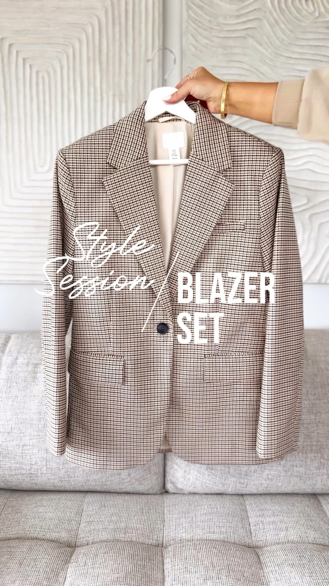 Houndstooth Skirt + Blazer Set Capsule Wardrobe Fall Outfit Ideas

#LTKstyletip