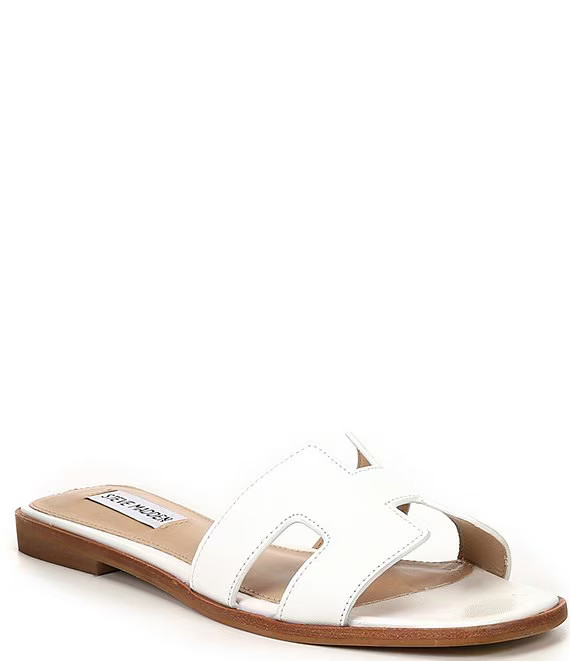 Hadyn Leather Flat Slide Sandals | Dillard's