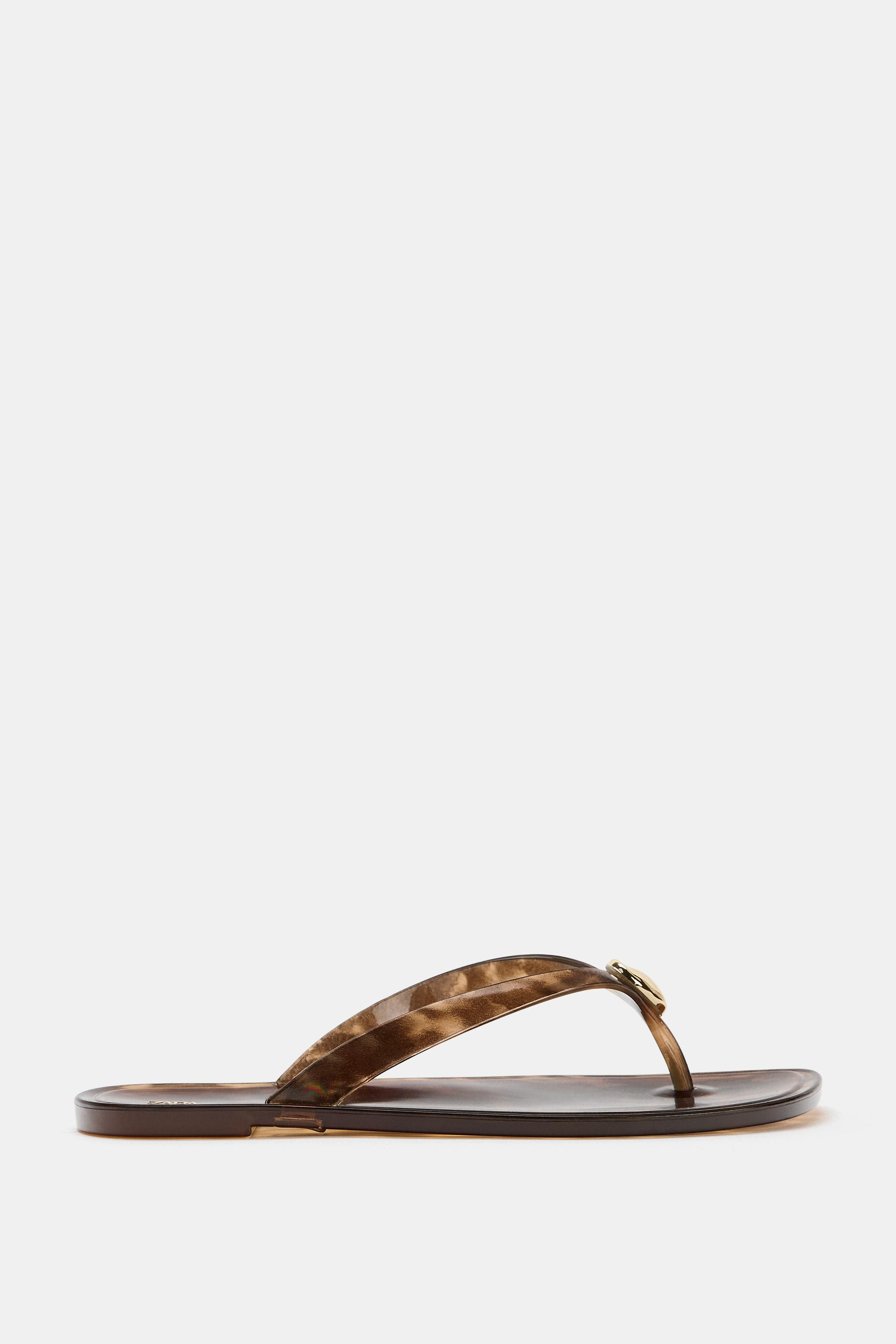 FLAT SANDALS WITH EMBELLISHMENT | Zara US