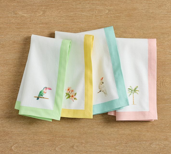 Cynthia Rowley Border Icon Napkins - Mixed Set of 4 | Pottery Barn (US)
