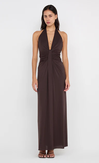 TILLIE DRAPE MAXI DRESS - DARK CHOCOLATE | Bec & Bridge (Global)