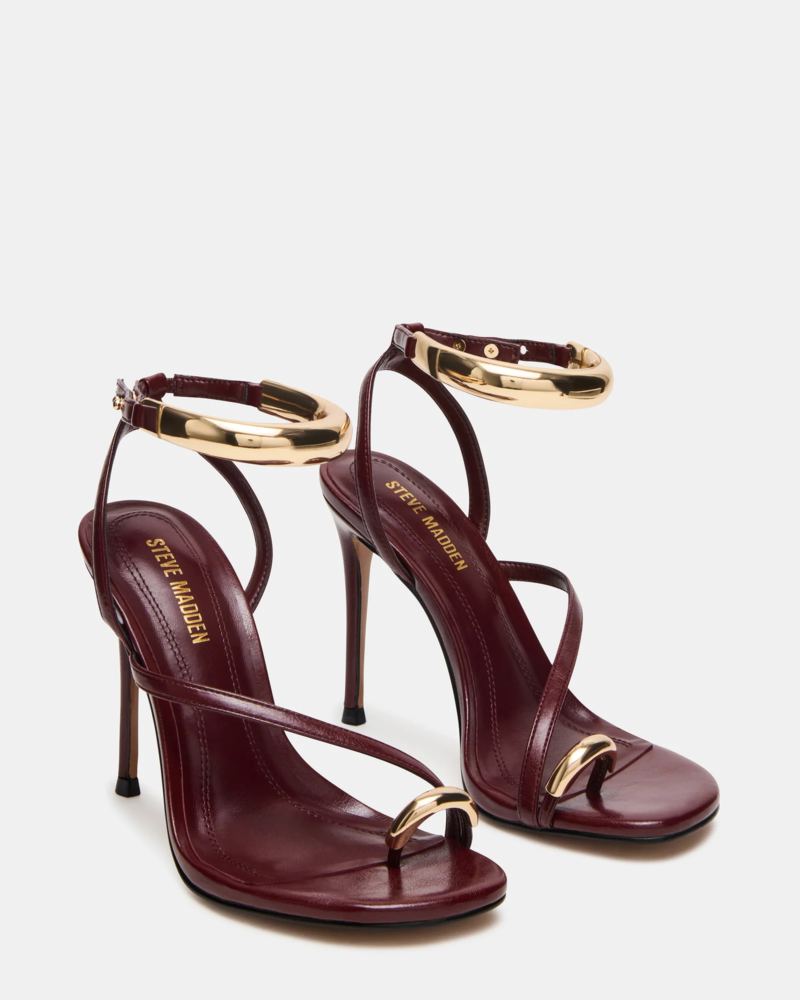 TIA Wine Strappy Open-Toe Stiletto Women's Heel | Steve Madden (US)