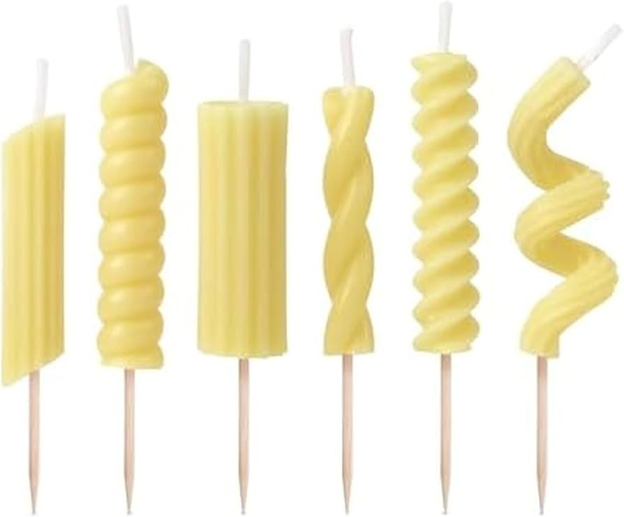 Genuine Fred Pasta Party Noodle Candles, Set of 6 Quirky Pasta Noodle Shaped Birthday Candles, Fu... | Amazon (US)