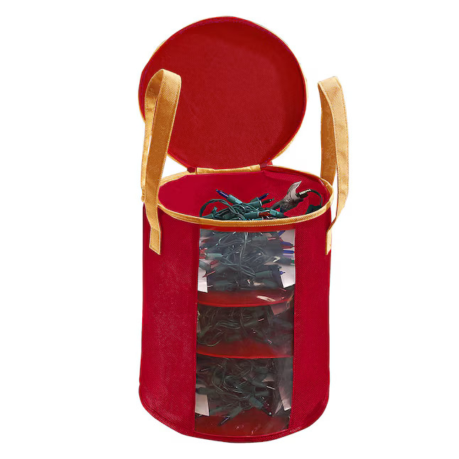 Simplify 2-Reel 300-Light 0.1-in W x 11.81-in H Red String Light Storage Container | Lowe's