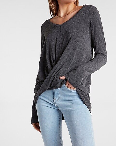 Relaxed Twist Front Tee | Express