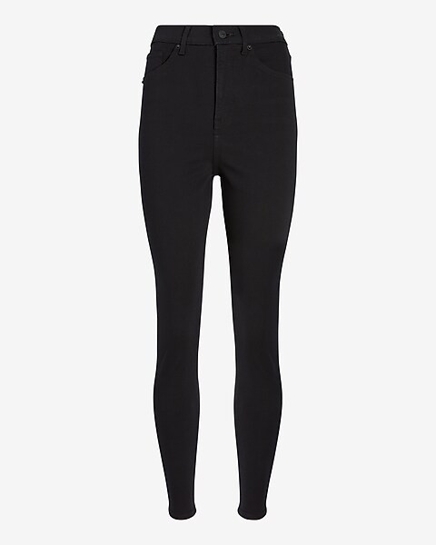 Super High Waisted Black Supersoft Skinny Jeans | Express