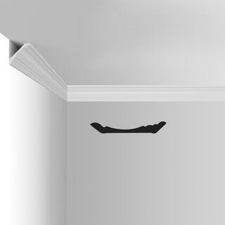 0.9 in x 3.7 in. x 96 in. Finished Polystyrene Ceiling Crown Moulding Trim, Installed with Glue, White (4-Pack) | The Home Depot
