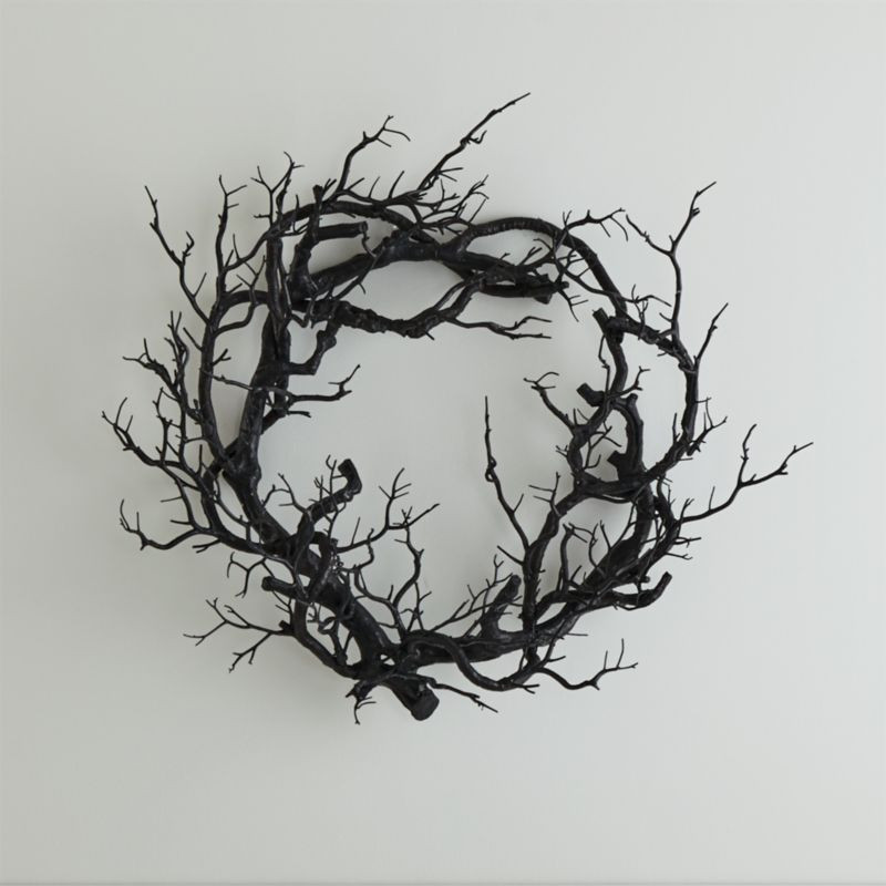 Faux Black Branch Wreath + Reviews | Crate & Barrel | Crate & Barrel