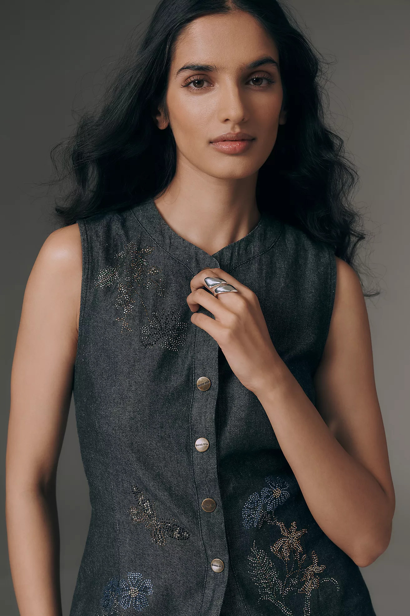 Ranna Gill Embroidered Cotton Vest | Anthropologie (US)