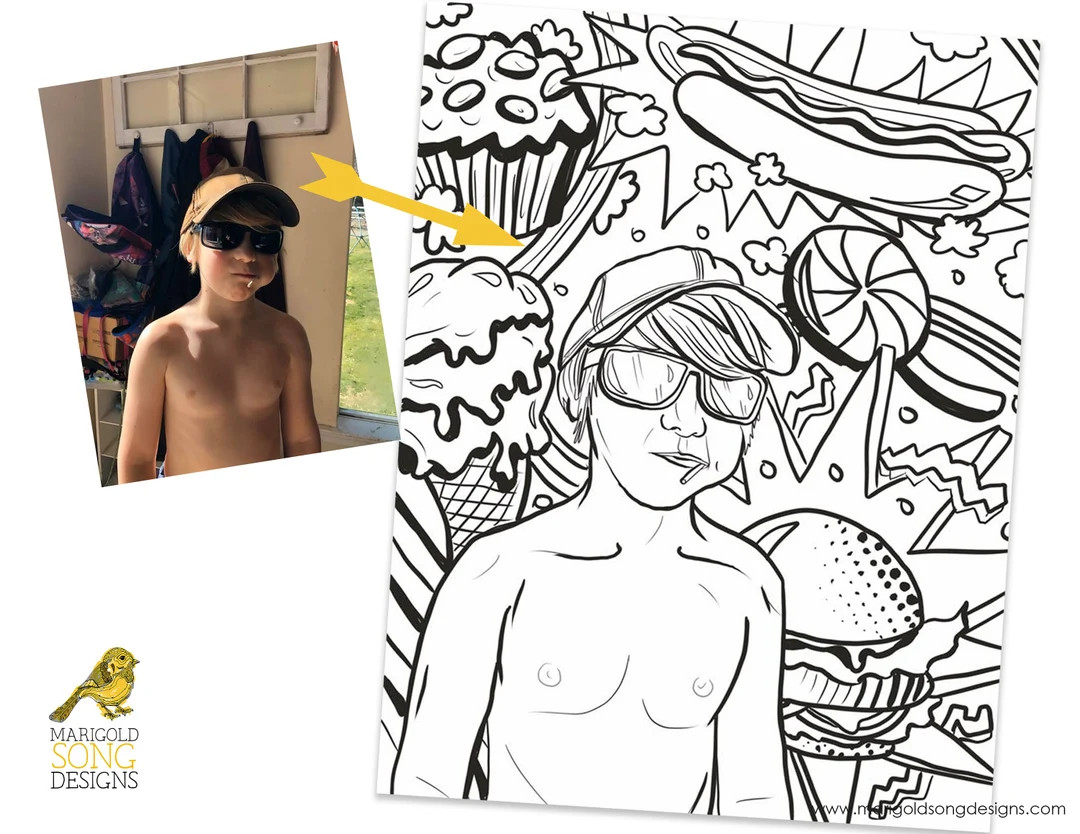 Custom Coloring Pages From Photo  Custom Coloring Page  - Etsy | Etsy (US)