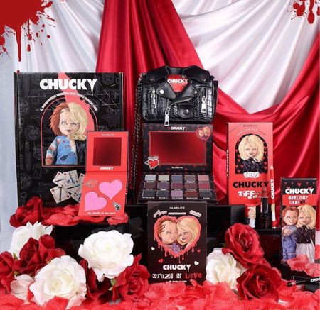Glamlite Chucky makeup collection Halloween 2023 / not my photo / chucky and Tiffany child’s play horror movie makeup collection spooky scary cute eyeshadow palette lip kits blush 

#LTKbeauty #LTKHalloween