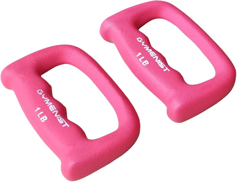 GYMENIST Set of 2 Hand Shaped Neoprene Exercise Workout Jogging Walking Cardio Dumbbells Pair | Amazon (US)