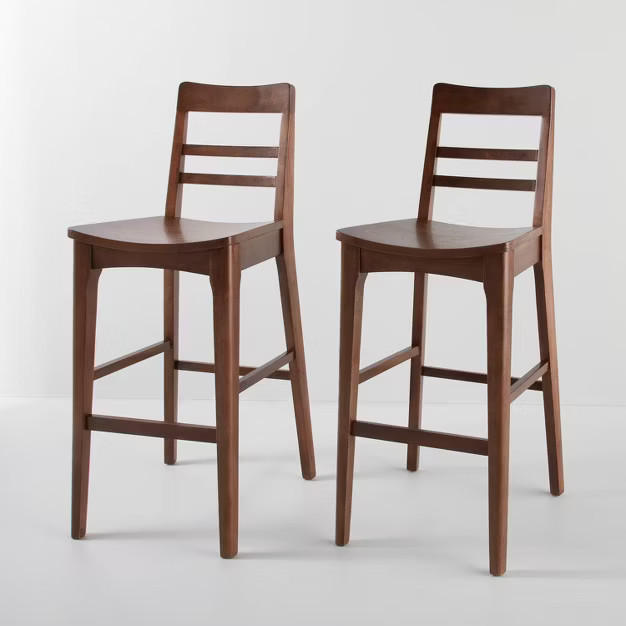 2pk Wood Ladder Back Bar Stool - Hearth & Hand™ with Magnolia | Target