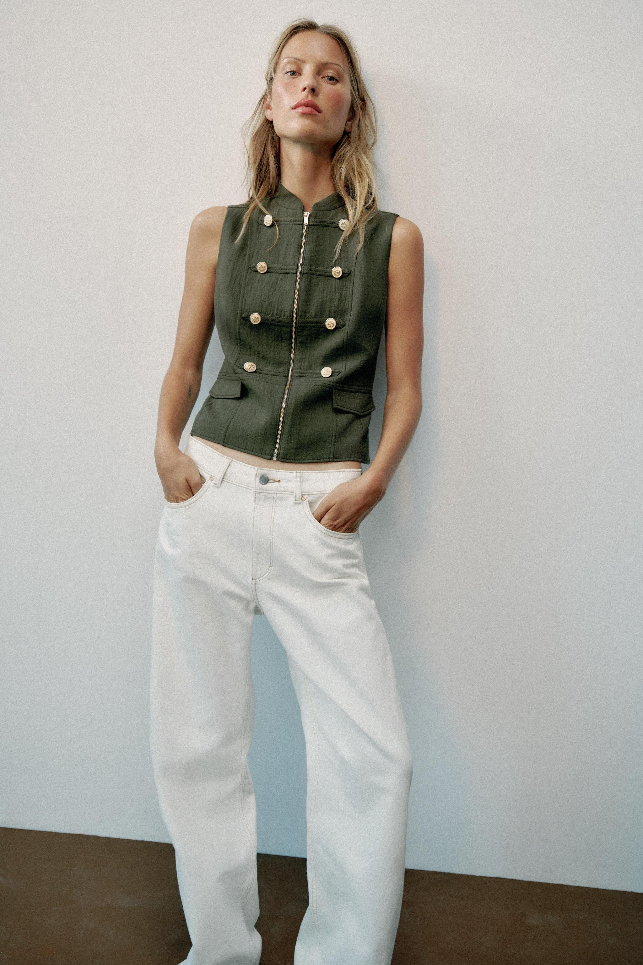 VEST WITH FROG FASTENING AND ZIP | Zara US