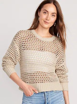Open-Stitch Pullover Sweater for Women | Old Navy (CA)