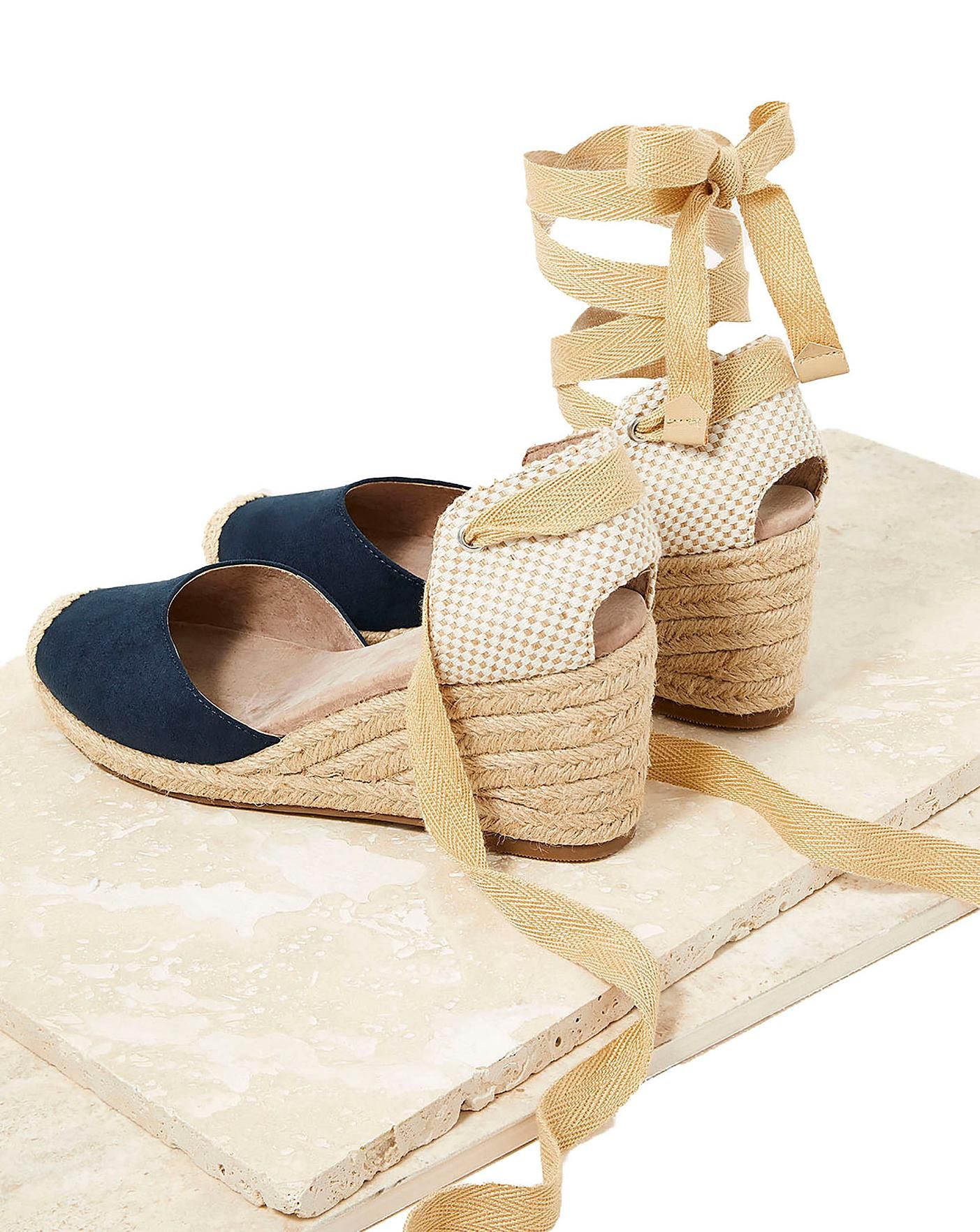 Monsoon TALIA TIE UP ESPADRILLE WEDGE | Simply Be (UK)