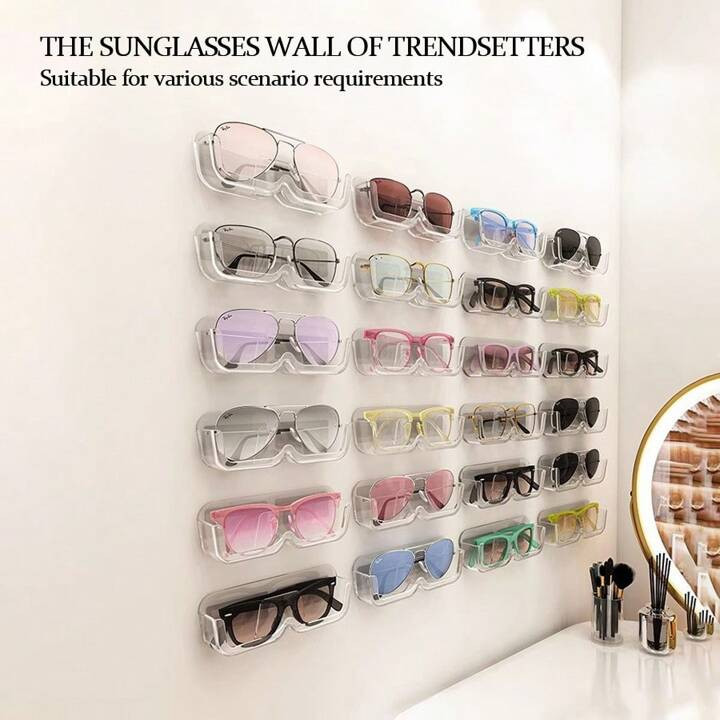 1/3pcs Wall-Mounted Eyeglasses Storage Box, Decoration And Display Holder For Prescription Glasse... | SHEIN