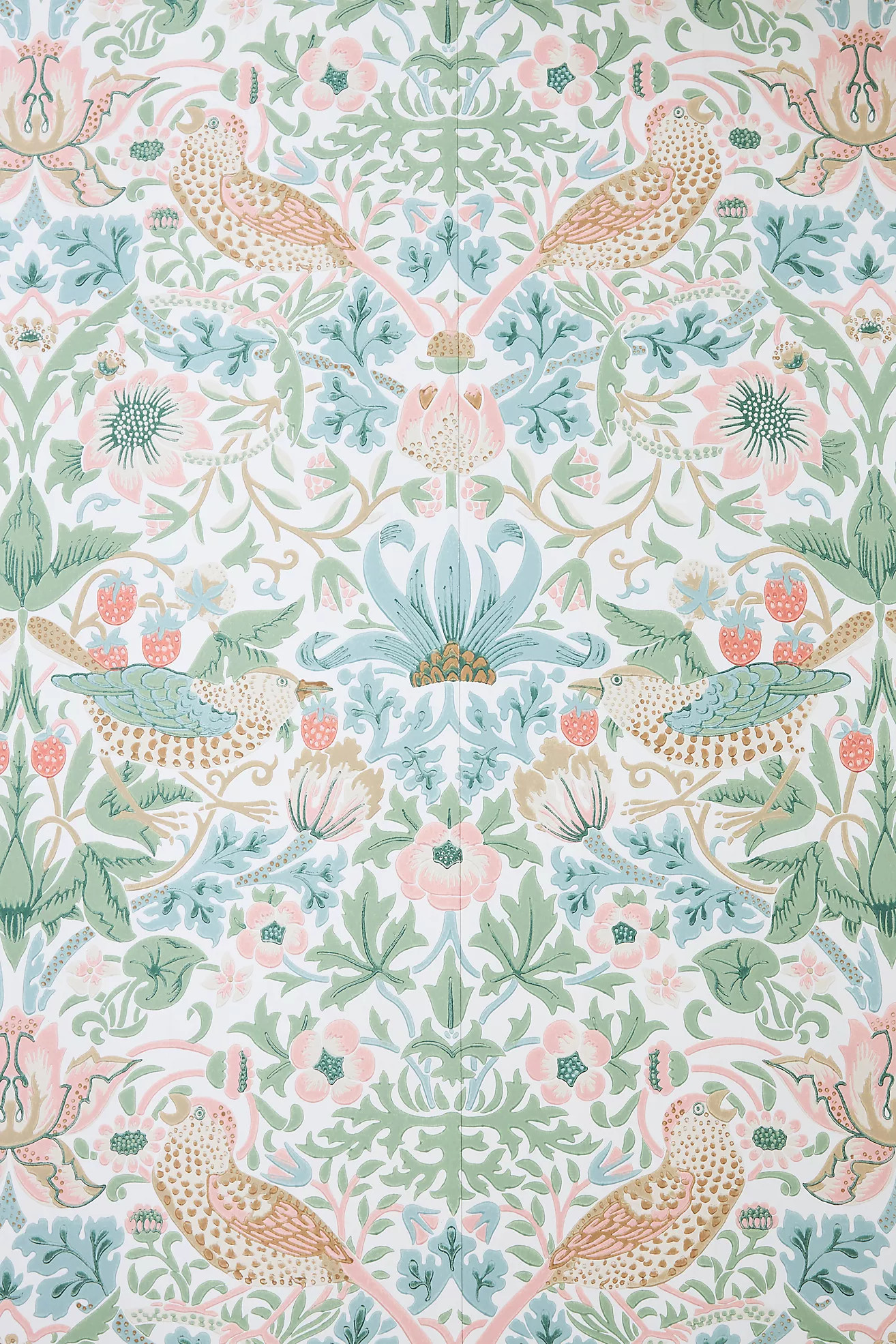 Morris & Co. Strawberry Thief Birds Wallpaper | Anthropologie (US)