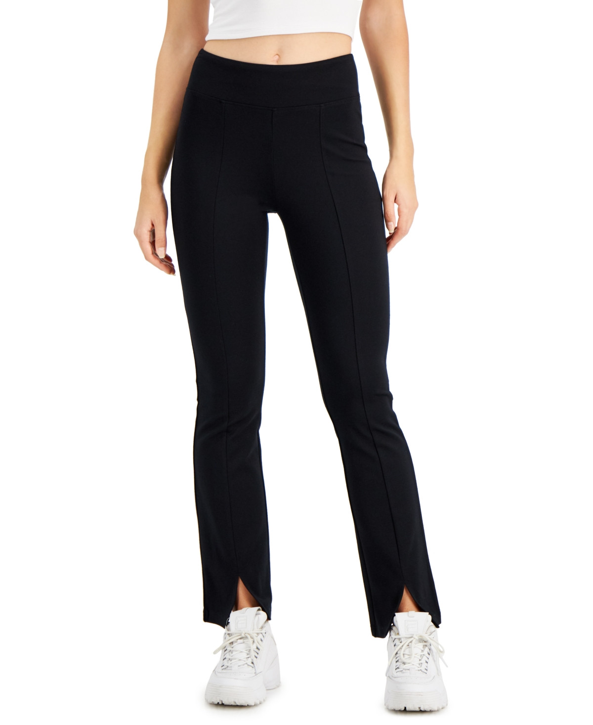 Rewash Juniors' Split-Hem Flared Leggings | Macys (US)