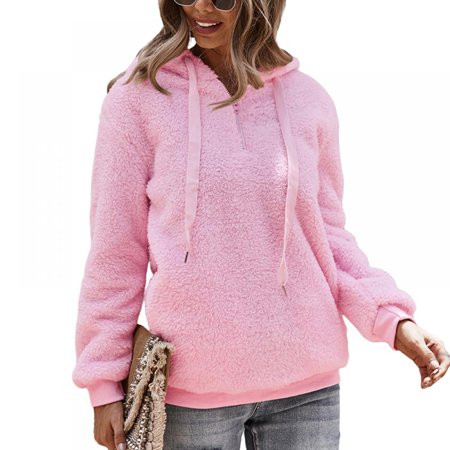 Casual Sweater Hooded Collar Solid Color Sweatshirts Long Sleeved All-match Pocket Zipper Sweater | Walmart (US)