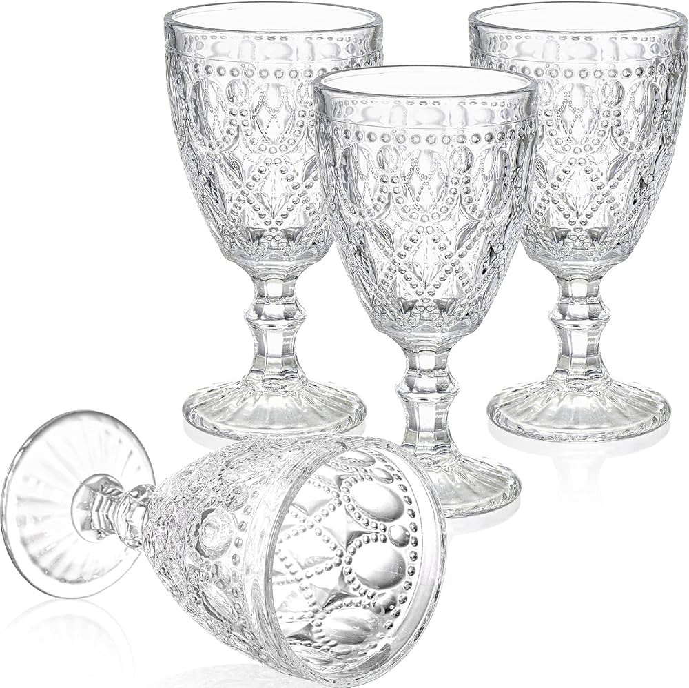 Yesland 4 Pack Classic Goblet Party Glasses - 12 Oz Goblet Trestle Glassware Wine Glasses Goblets... | Amazon (CA)