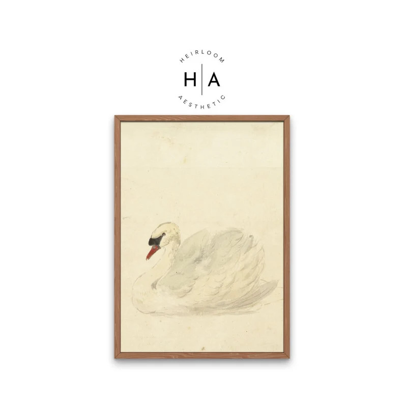 Swan Print/ Vintage Art Print/ Oil Painting Print/ Nursery - Etsy | Etsy (US)