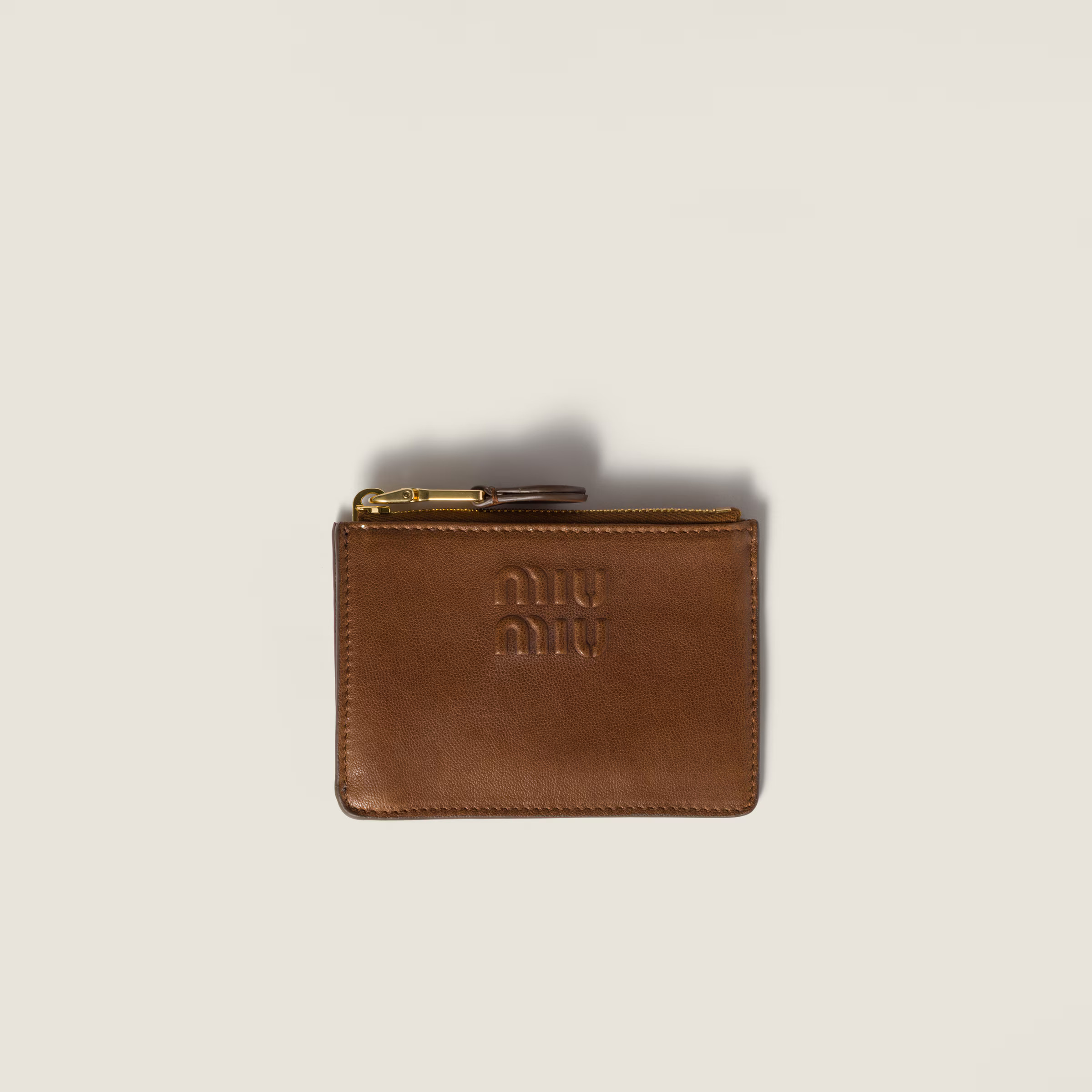 Oak Nappa Leather Card Holder | Miu Miu | Miu Miu US