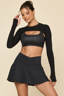 Crisscross Hourglass® Twirl Skort - Black | POPFLEX