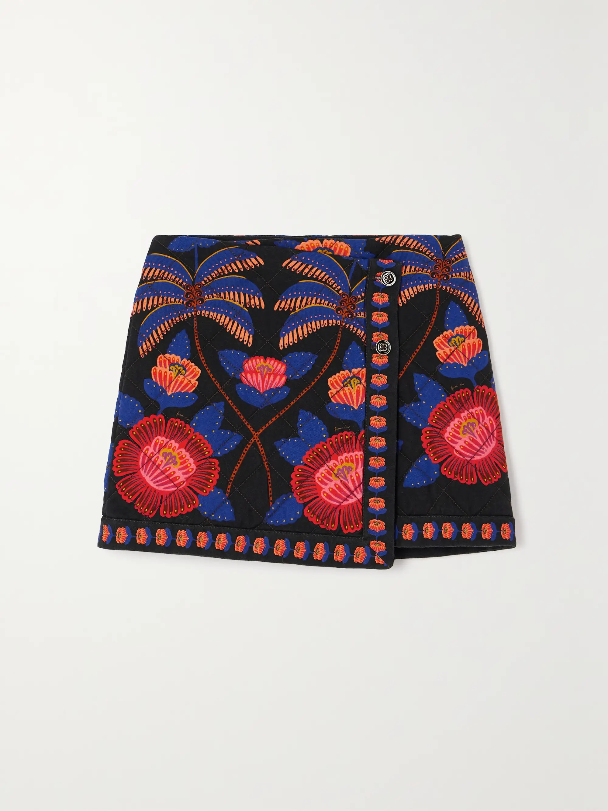 FARM RIO Living Bloom floral-print cotton-twill mini wrap skirt | NET-A-PORTER | NET-A-PORTER APAC
