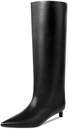 Kitten Heel Knee High Boots for Women, 1.5-in Stiletto Low Heel Long Boots Women Knee High, Women... | Amazon (US)