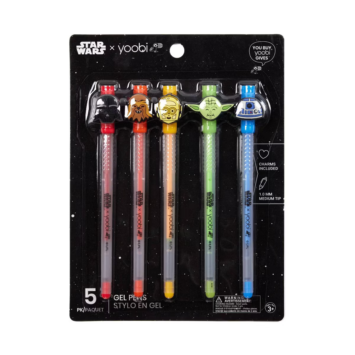 5pk Star Wars Charm Pens Multicolor Ink - Yoobi™ | Target