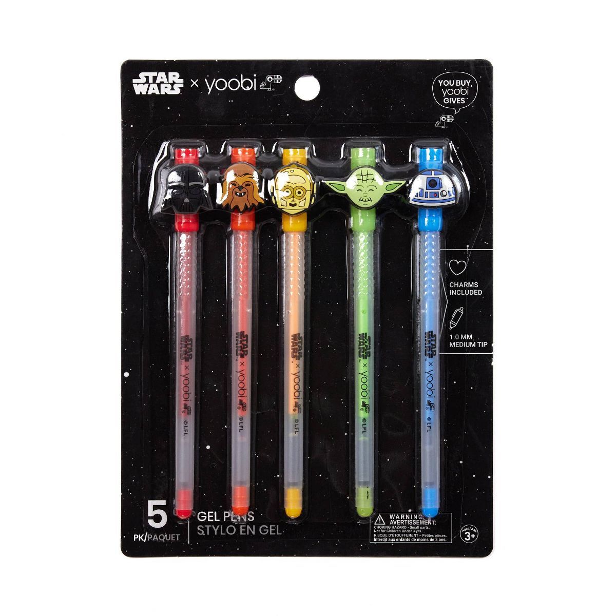 5pk Star Wars Charm Pens Multicolor Ink - Yoobi™ | Target