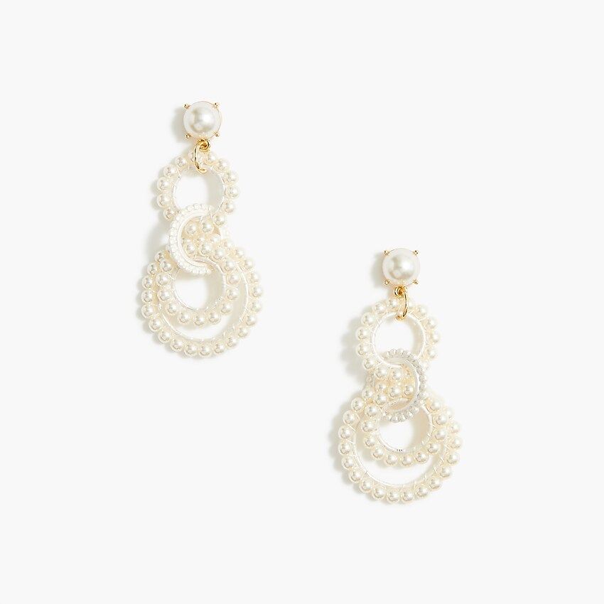 Beaded interlocking hoop earrings | J.Crew Factory