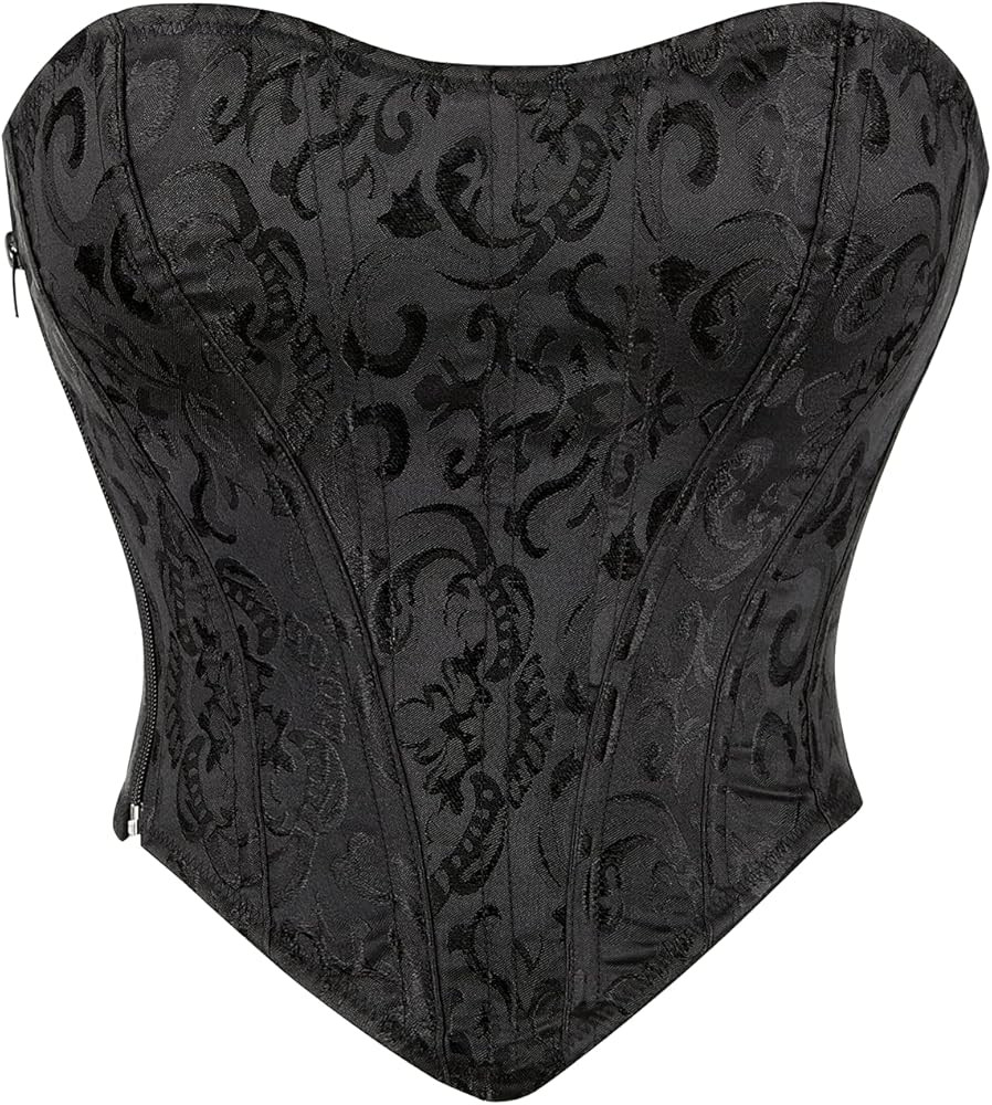 SHYMMUO Women's Corset Tops Sexy Bustier Crop Top Summer Going Out Strapless Waist Belt Bra | Amazon (US)