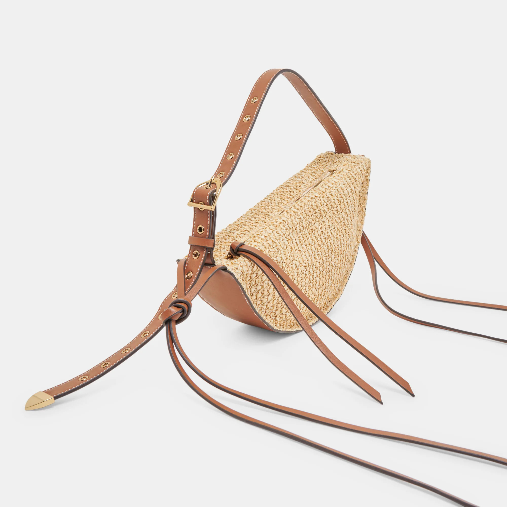 MONACO SHOULDER BAG NATURAL RAFFIA | DolceVita.com