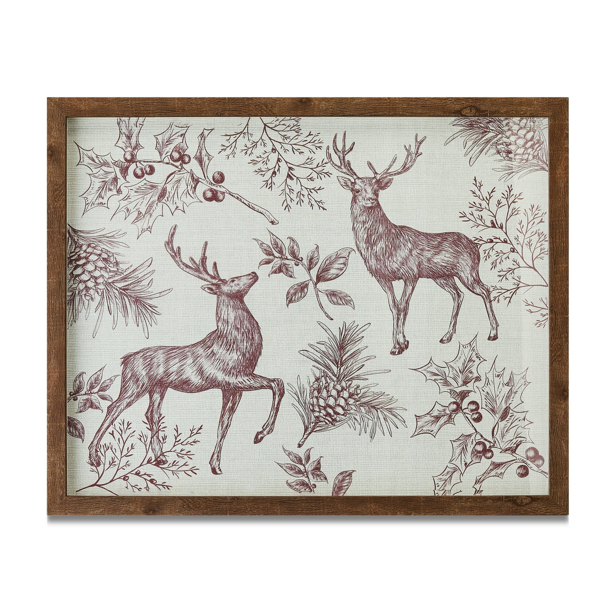 My Texas House Red Reindeer Framed Canvas Under Glass Christmas Wall Art, 16 in x 20 in | Walmart (US)