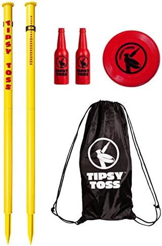 GoSports Tipsy Toss Game Set - Flying Disc Bottle Drop Yard Game, Yellow | Amazon (US)