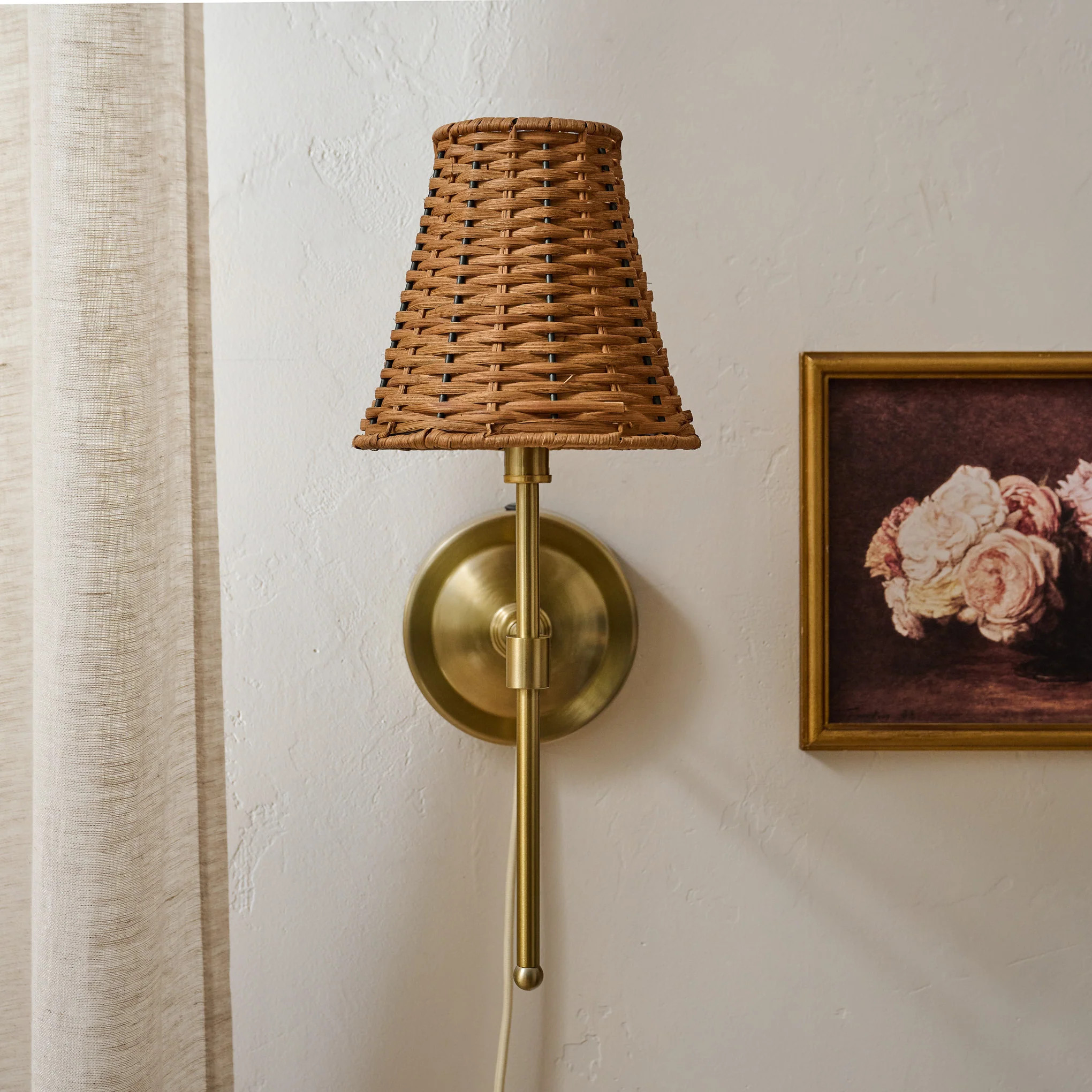 Rattan Plug-In Wall Sconce | Magnolia