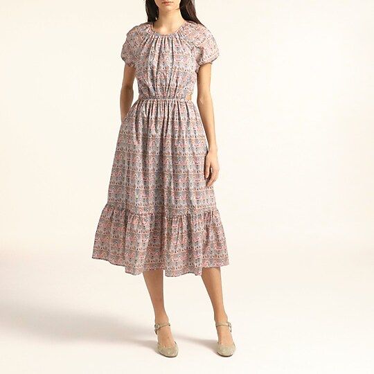 Side cutout organic cotton dress in Liberty® Giorgia Duke print | J.Crew US