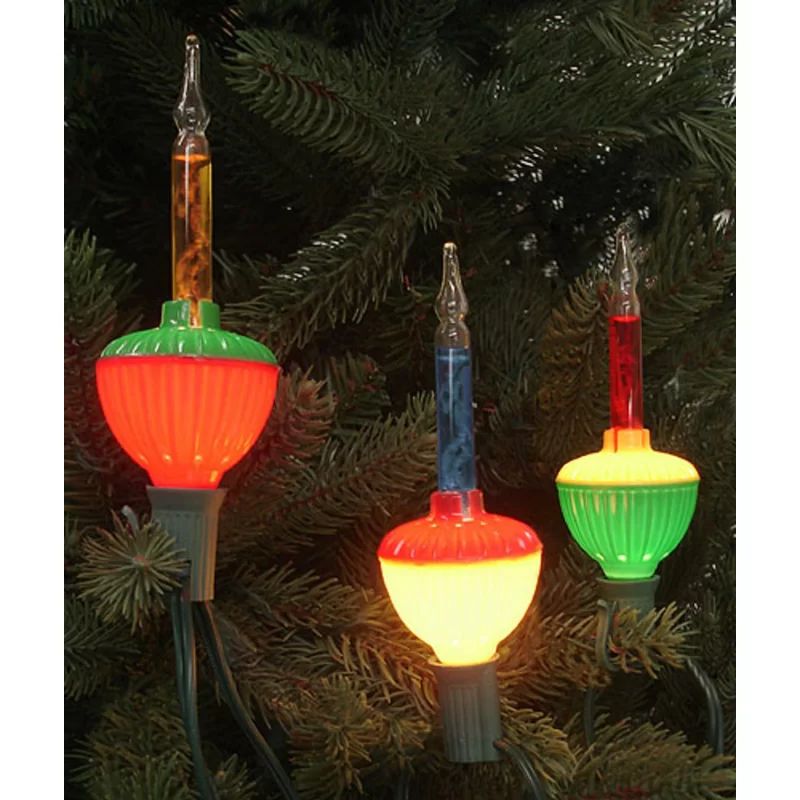 Multi Color Retro Christmas Bubble Light Set 6ft Green Wire | Wayfair North America