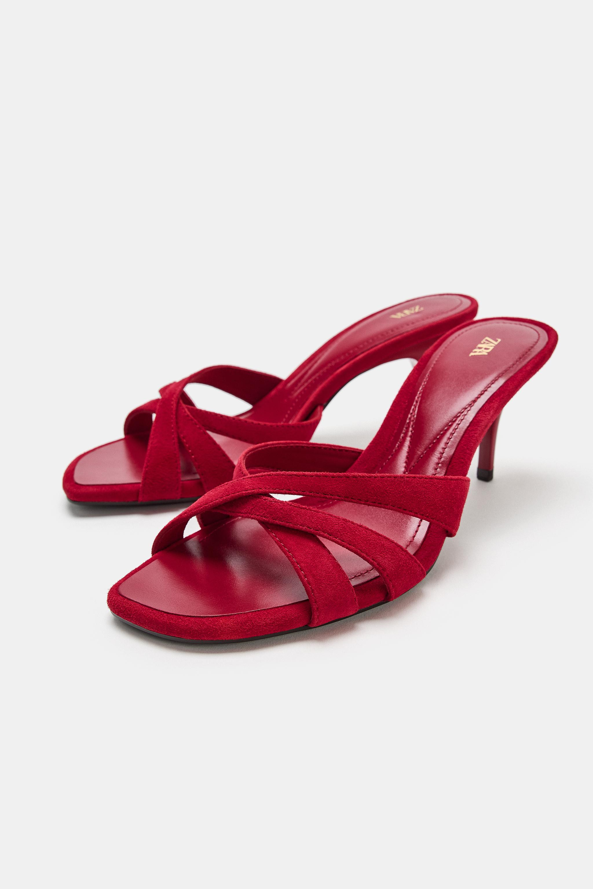 LEATHER HEELED SANDALS | Zara US