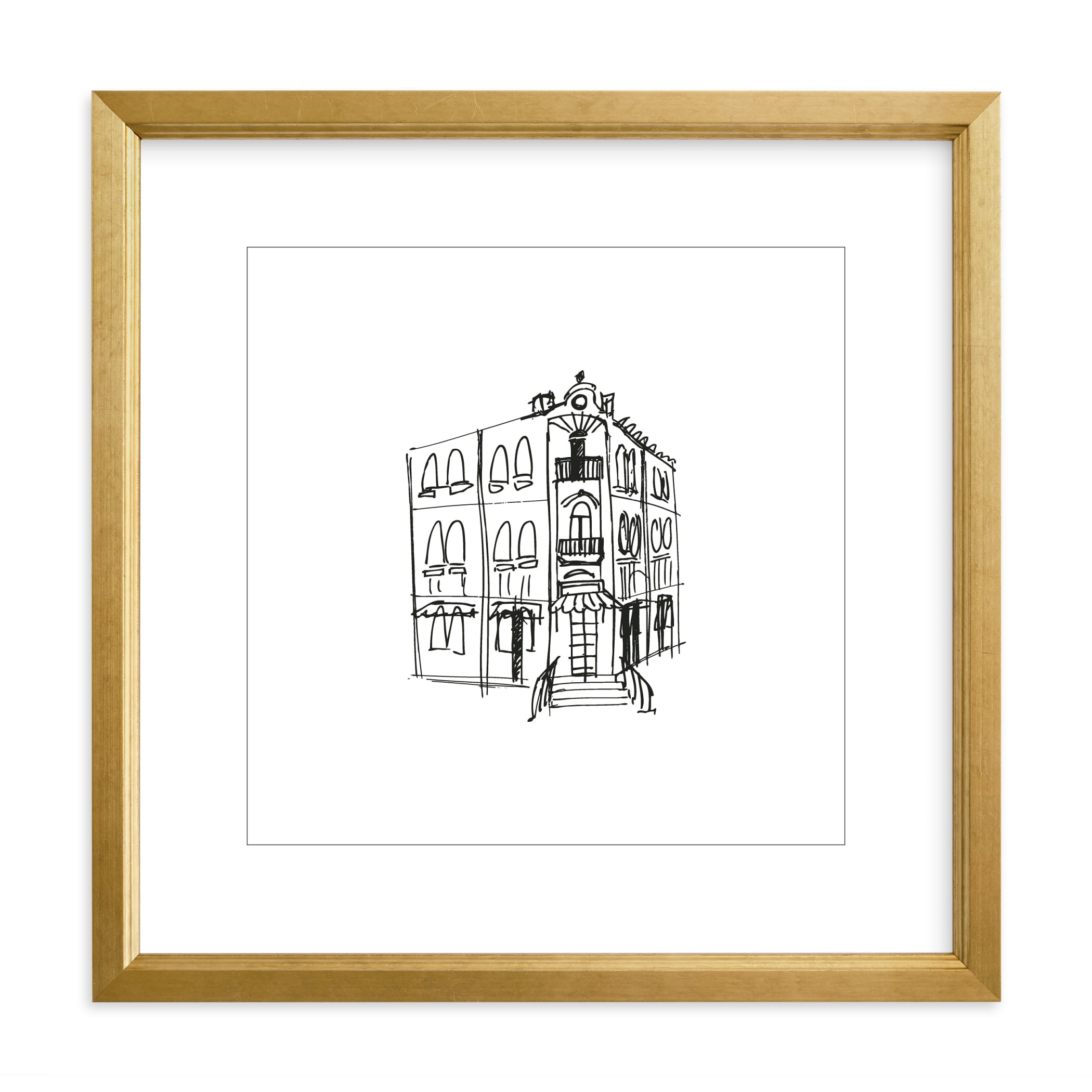 "Paris Street Shop 3" - Drawing Limited Edition Art Print by Phrosne Ras. | Minted