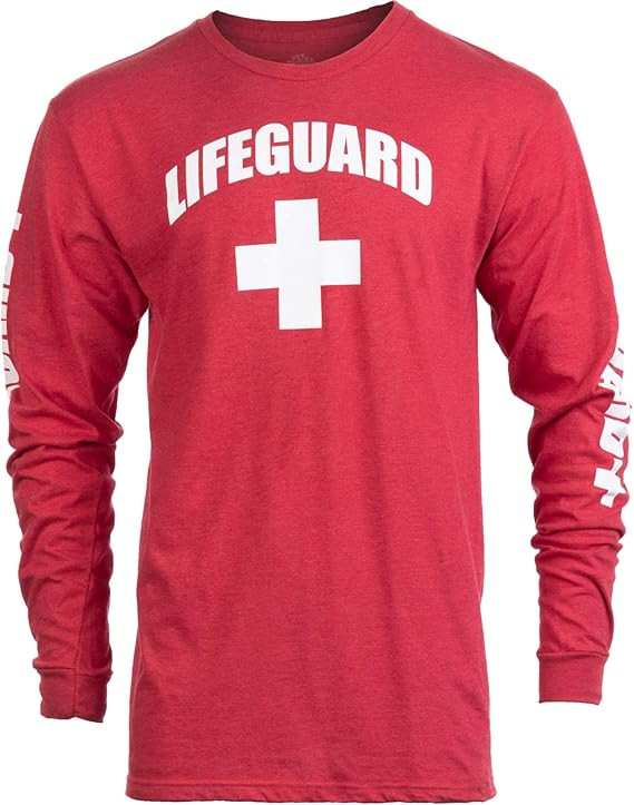Lifeguard | Red or White Unisex Uniform Costume Long Sleeve T-Shirt Men Women | Amazon (US)