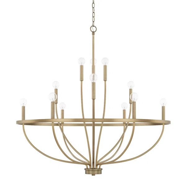 Greyson 12 Light 40 Inch Aged Brass Chandelier Ceiling Light | Wayfair North America