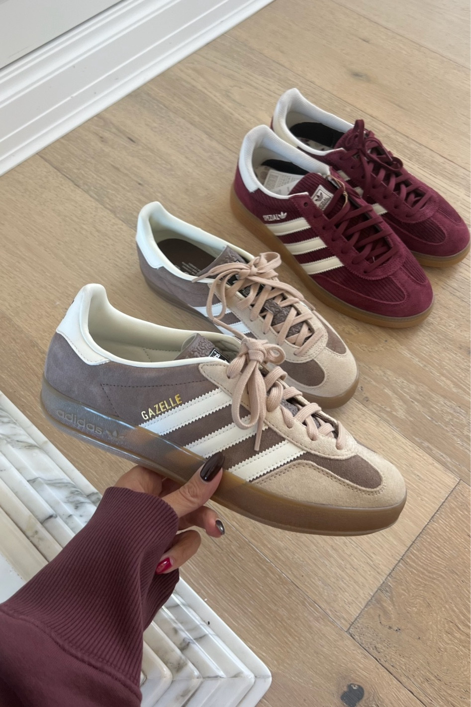 Found my brown adidas gazelles in stock in all sizes!!! These will sell out fast!  Would make a great Christmas gift for her 🤎

Teen girl gift, sister gift, gift for her, friend gift, mom gift, brown sneakers, brown adidas, gazelle, burgundy adidas, maroon adidas, asos, fall sneaker, teen girl sneaker, mom sneaker, Christine Andrew 

#LTKShoeCrush #LTKGiftGuide #LTKStyleTip