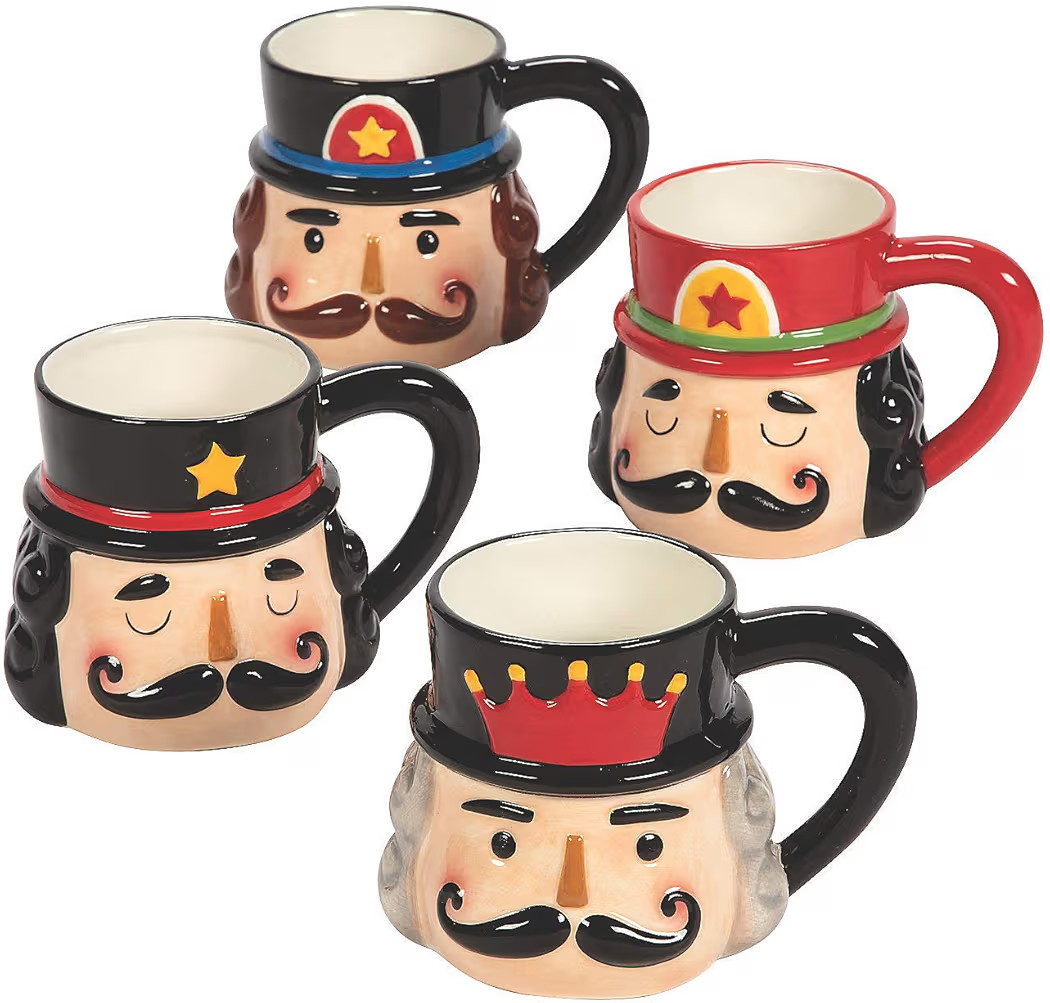Fun Express Nutcracker Ceramic Mugs - Home Decor - 4 Pieces | Amazon (US)