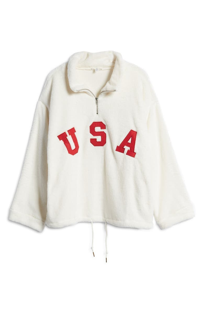 USA Oversize Quarter-Zip Fleece Sweatshirt | Nordstrom