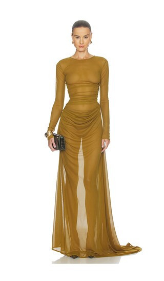 Camila Coelho Marisa Gown in Mustard. - size L | Revolve Clothing (Global)